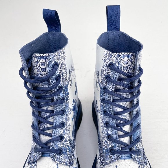 Dr. Martens 1460 Pascal Willow Cristal Blue & White Lace Up Boots Women's Size 6 - Picture 4 of 12